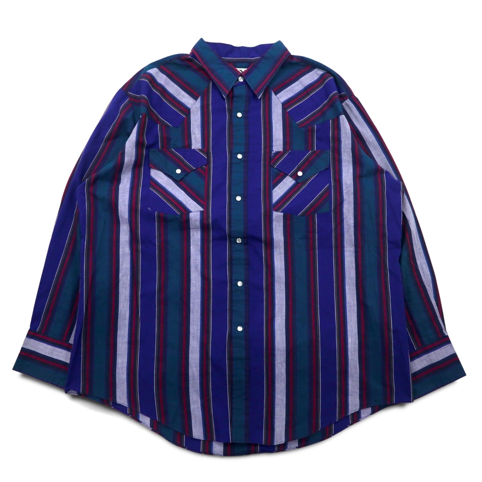 Camicia Western vintage anni '80 ELY CATTLEMAN, XL, blu a righe