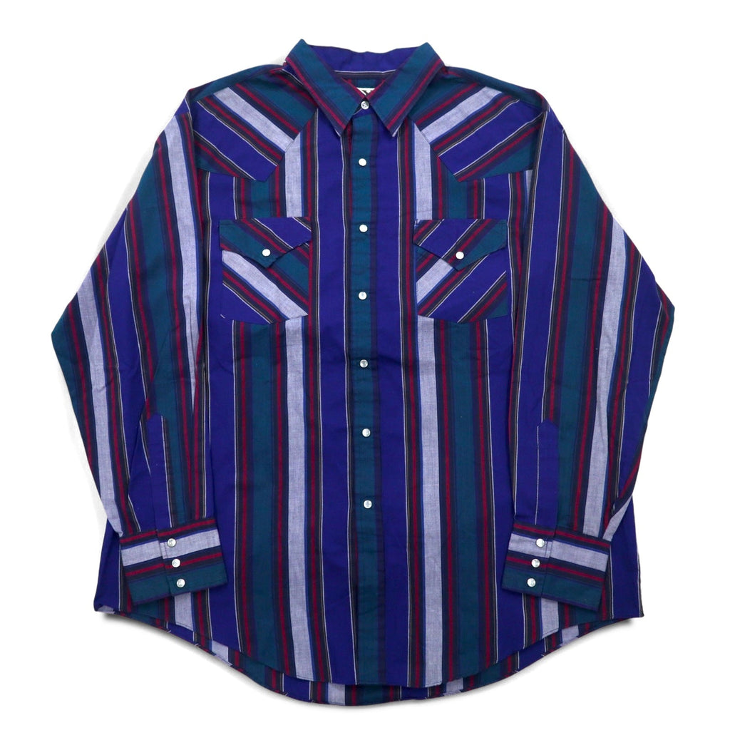 Camicia Western vintage anni '80 ELY CATTLEMAN, XL, blu a righe
