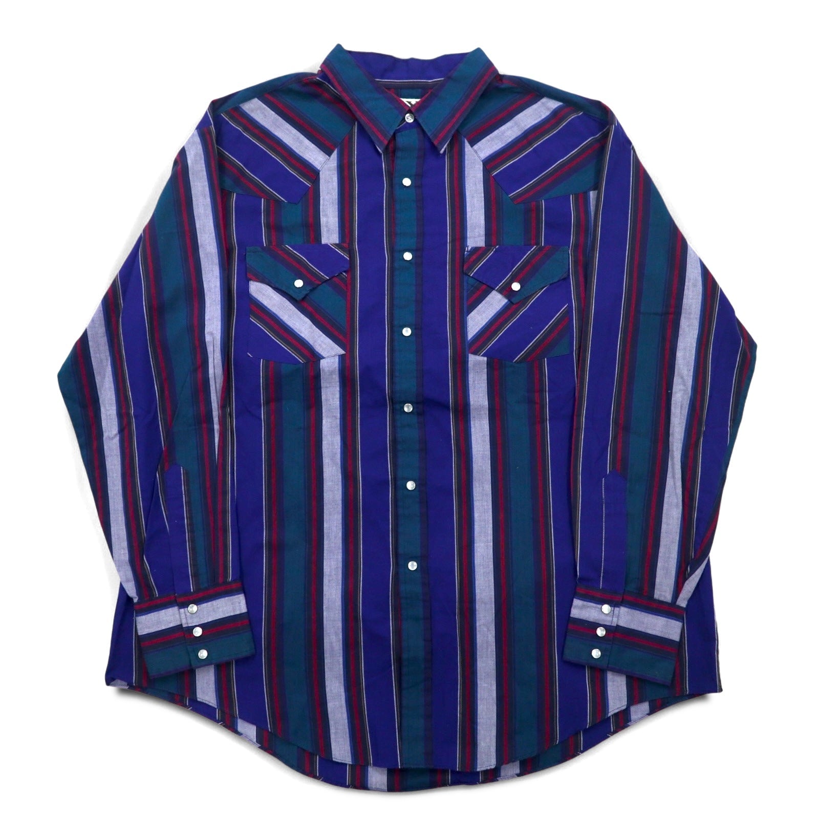 Camicia Western vintage anni '80 ELY CATTLEMAN, XL, blu a righe