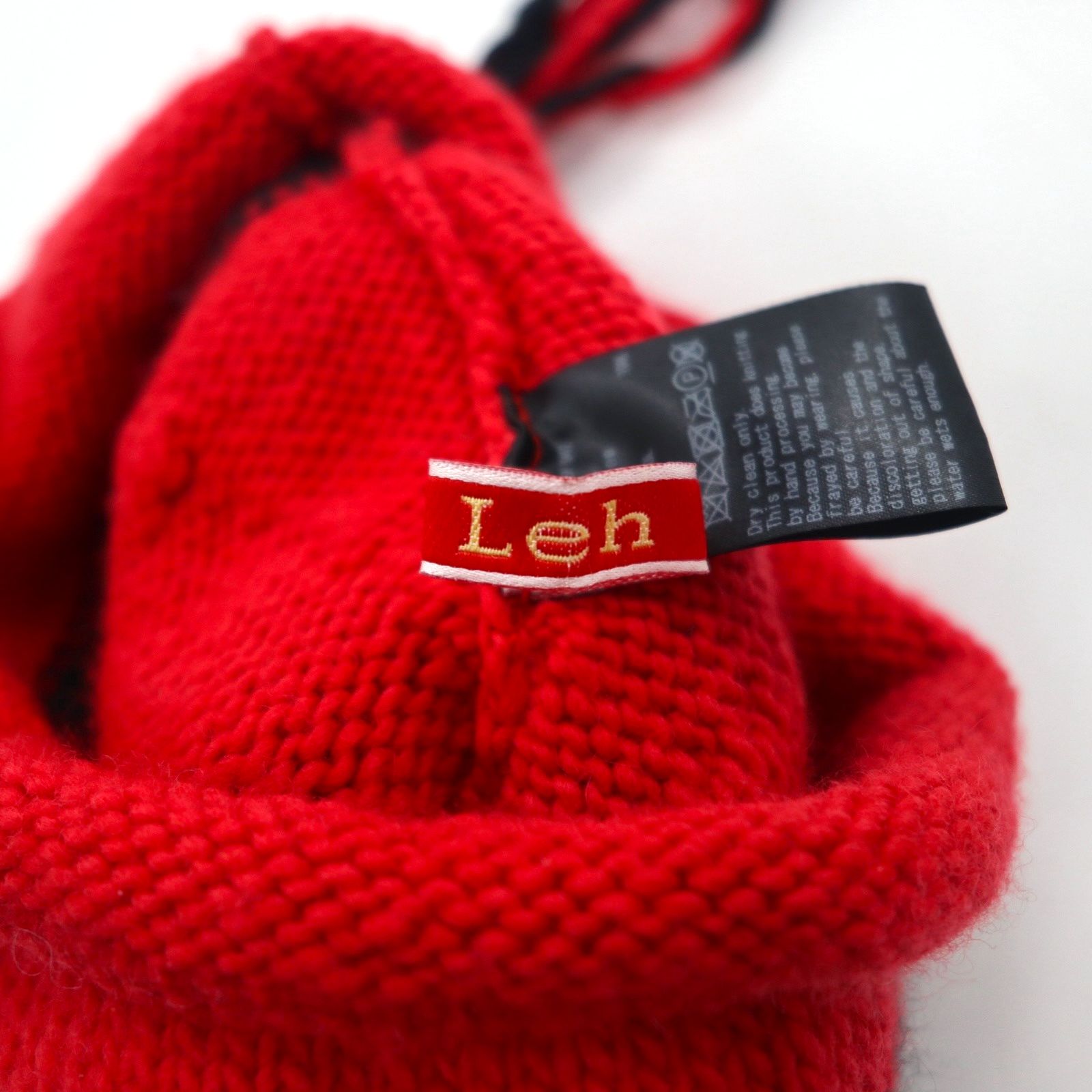 Leh Berretto in maglia con paraorecchie, con pon-pon, taglia unica, rosso