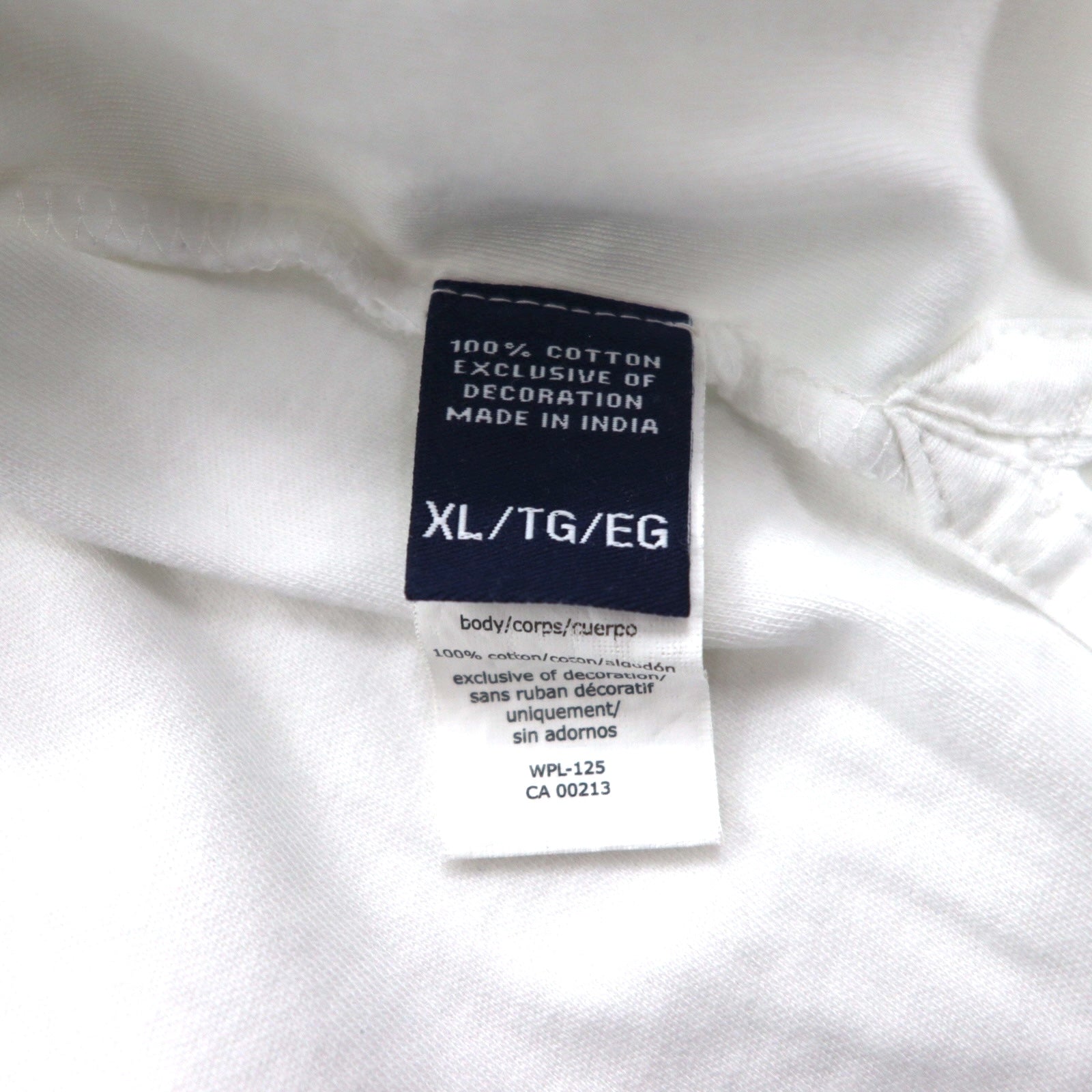 Polo CHAPS XL, bianca, cotone, ricamo a punto singolo, stemma