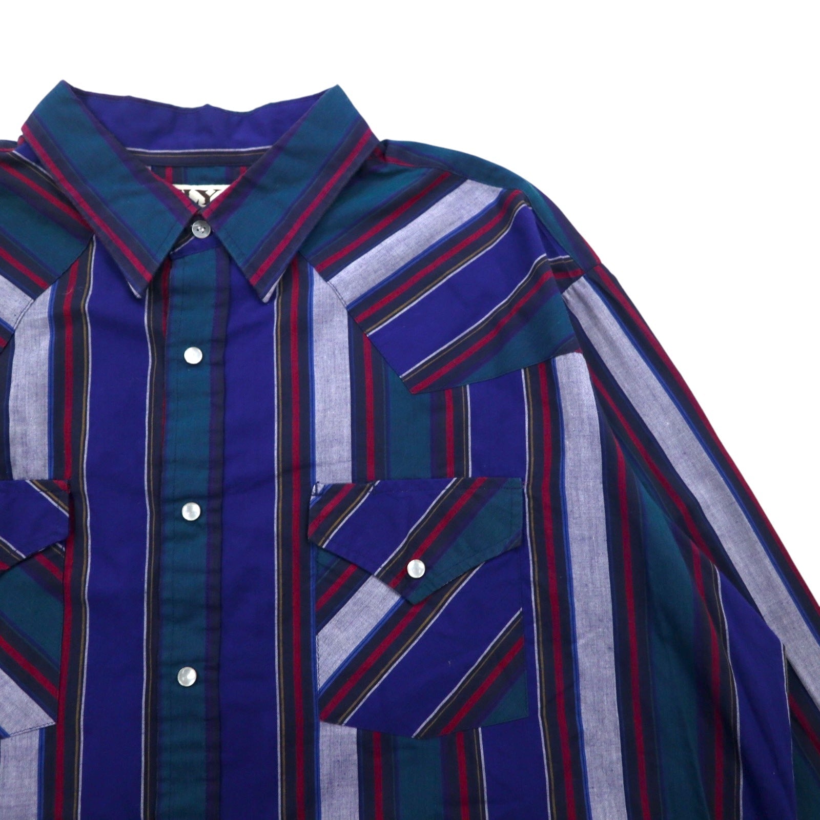 Camicia Western vintage anni '80 ELY CATTLEMAN, XL, blu a righe