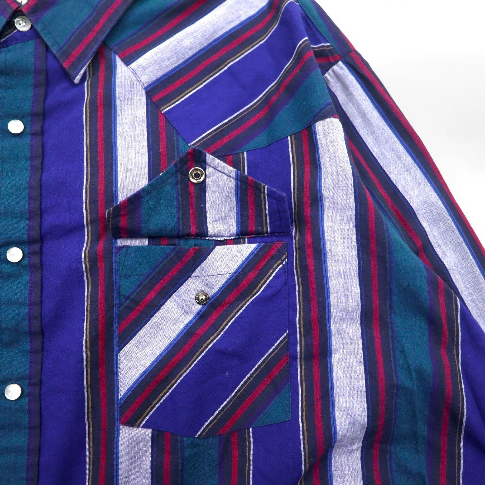 Camicia Western vintage anni '80 ELY CATTLEMAN, XL, blu a righe