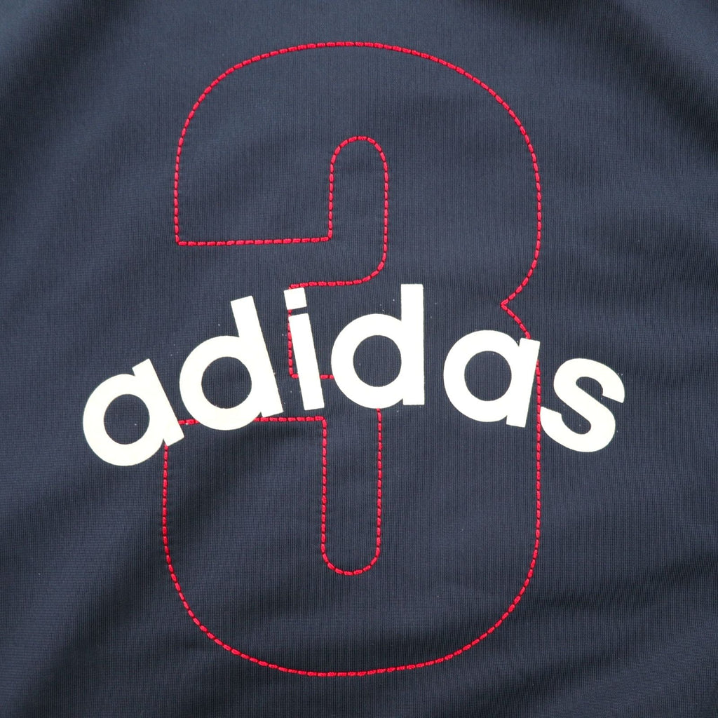 Adidas, giacca sportiva con collo alto, anni 2000, taglia L, blu navy, rosso, numerata, poliestere