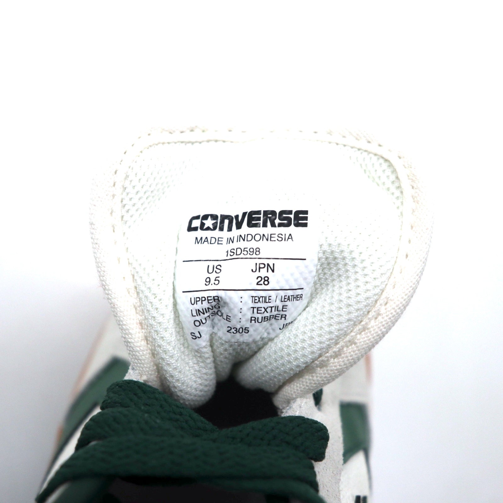 CONVERSE CHECKPOINT SKATEBOARDING Sneakers 28 cm Bianche CHECKPOINT SK OX WHITE GREEN SKATEBOARDING 1SD598 Articolo nuovo