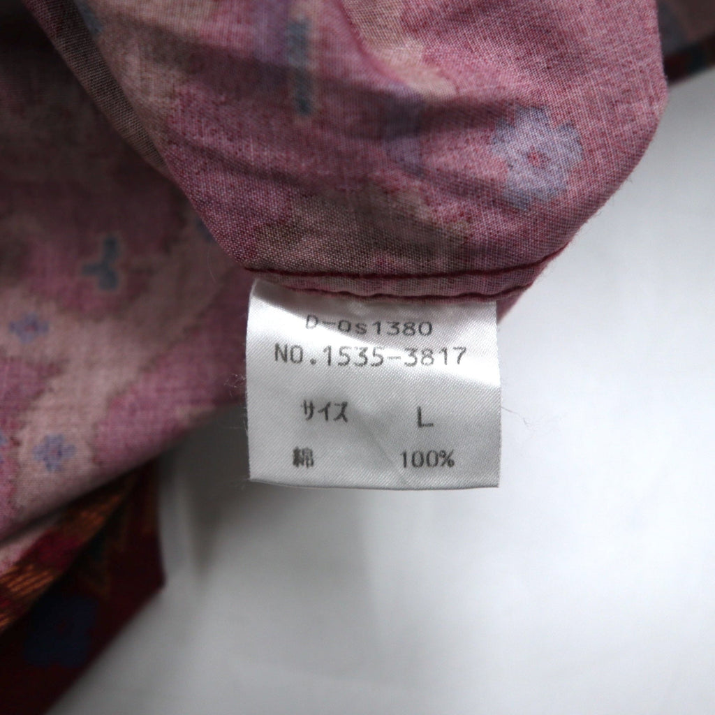 CHAPS RALPH LAUREN 80年代 ペイズリー 総柄 シャツ L レッド  コットン 胸ポケット
