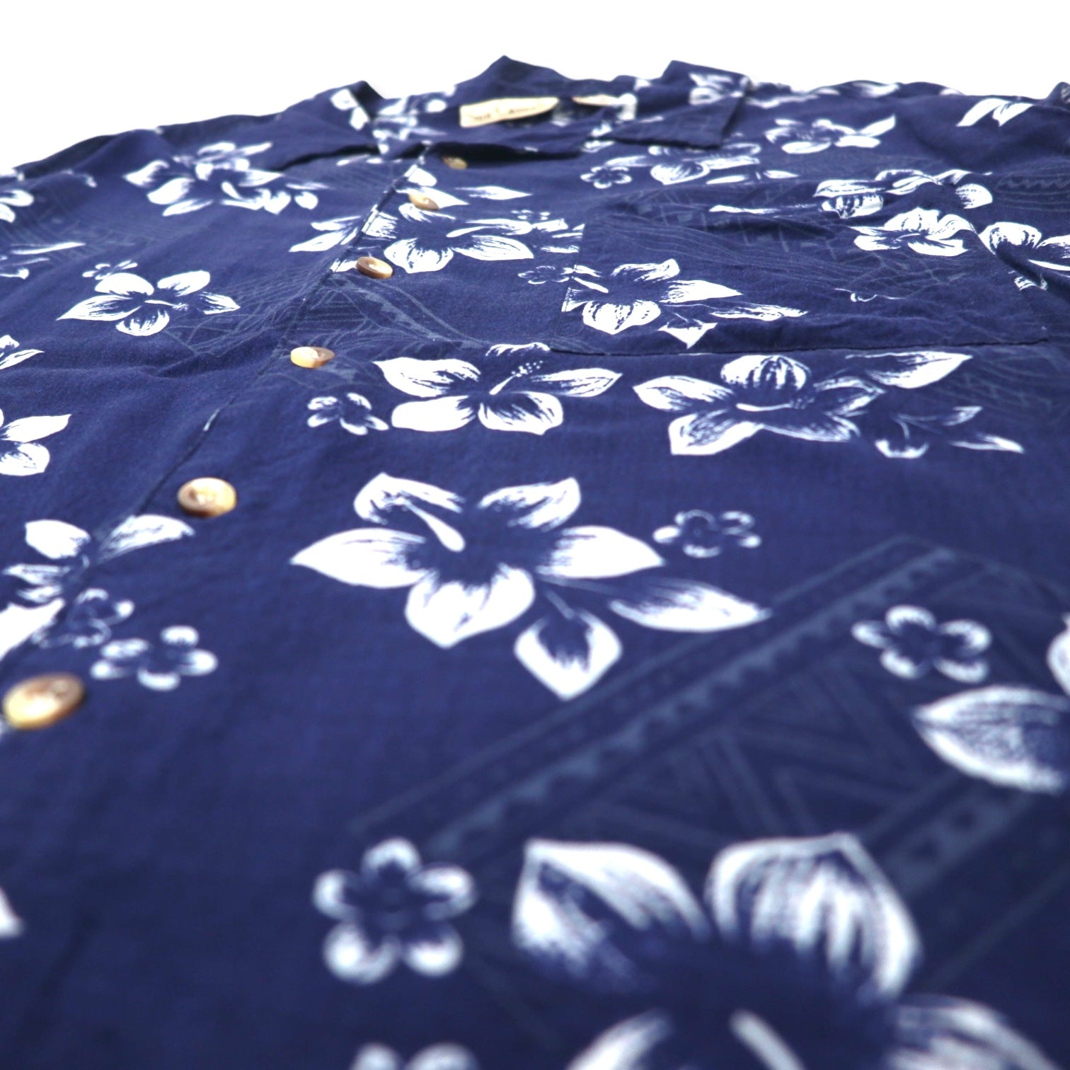 Sun Casuals camicia hawaiana open collar 3X navy viscosa fantasia ibisco