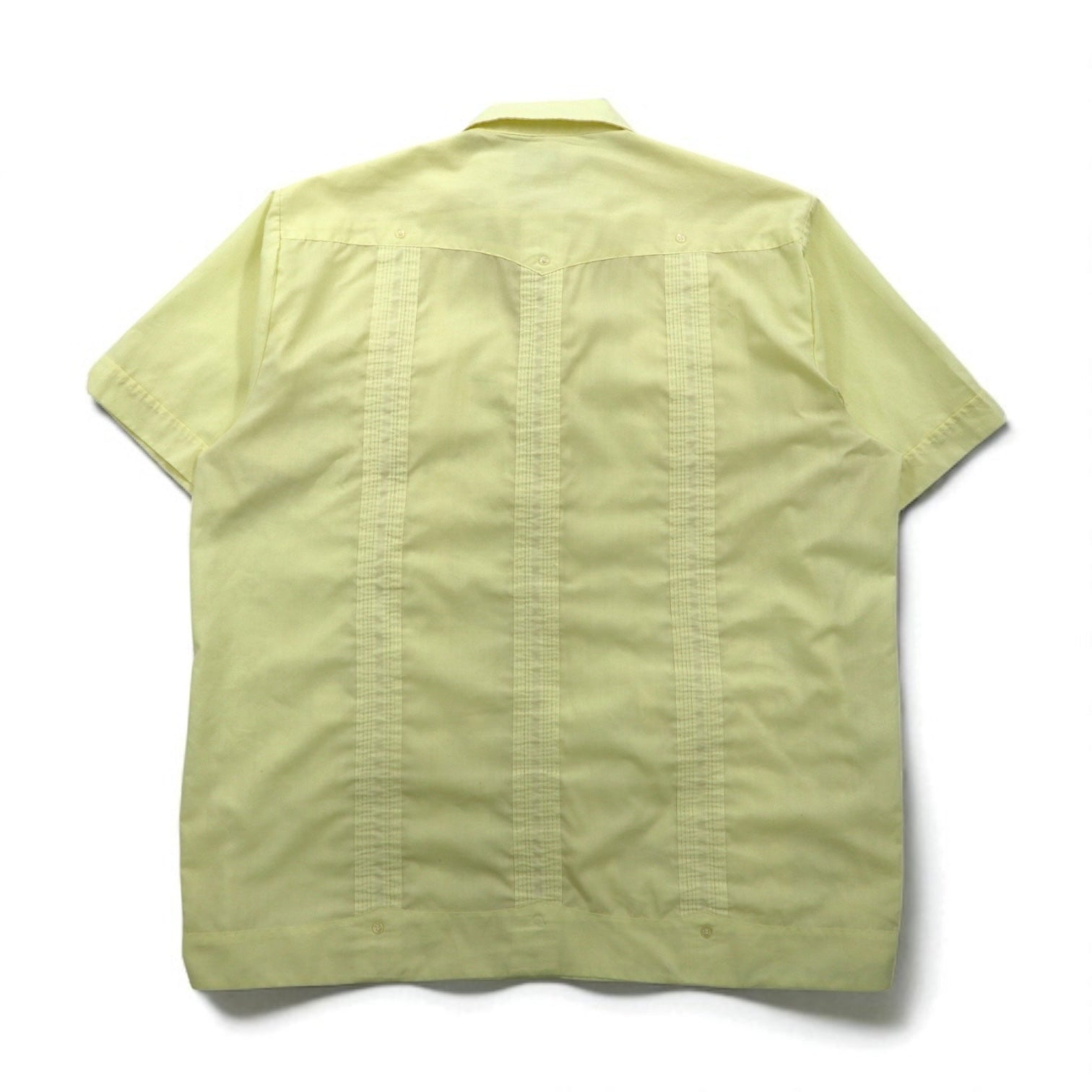 ROMANI anni '80 Camicia cubana Boxy XL Giallo Poliestere Cotone Ricamo