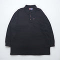 CHAPS RALPH LAUREN 長袖ポロシャツ ラガーシャツ XL ブラック コットン 胸ポケット