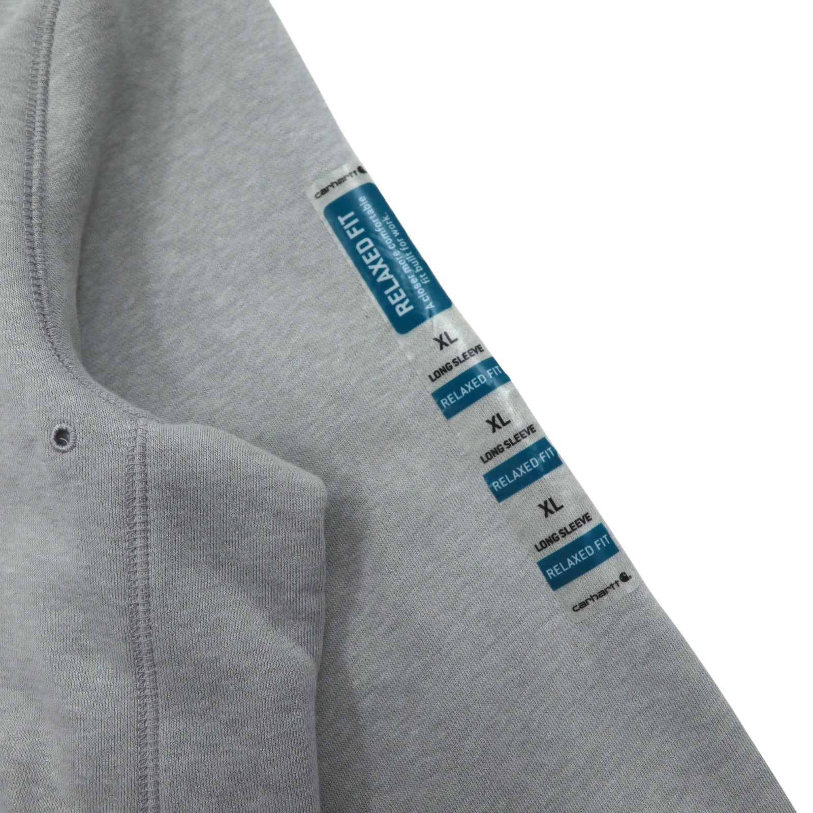 Carhartt Felpa con cappuccio relaxed fit XL grigia in cotone felpata 103453 058 Force Delmont Graphic Hooded Nuova