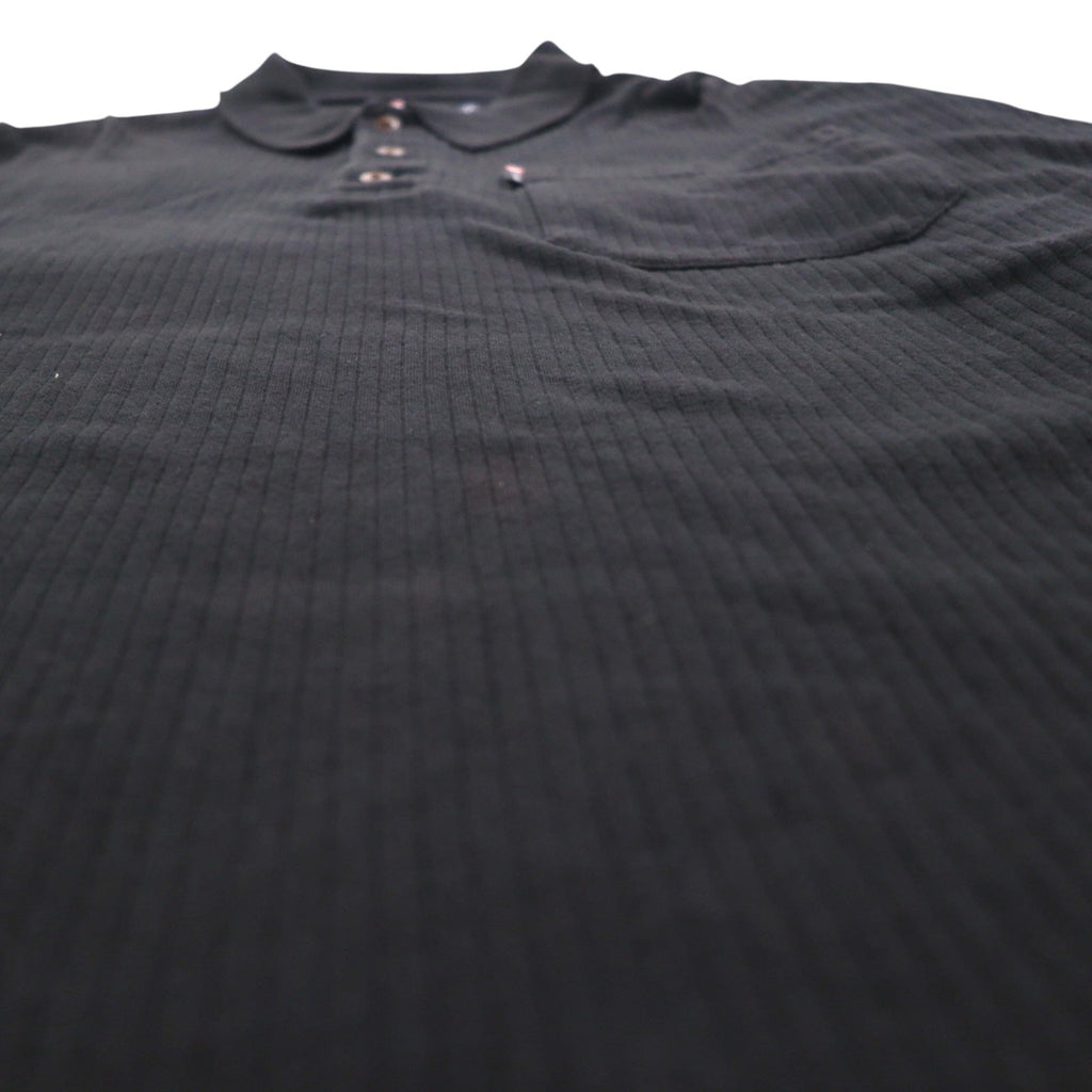 CHAPS RALPH LAUREN 長袖ポロシャツ ラガーシャツ XL ブラック コットン 胸ポケット