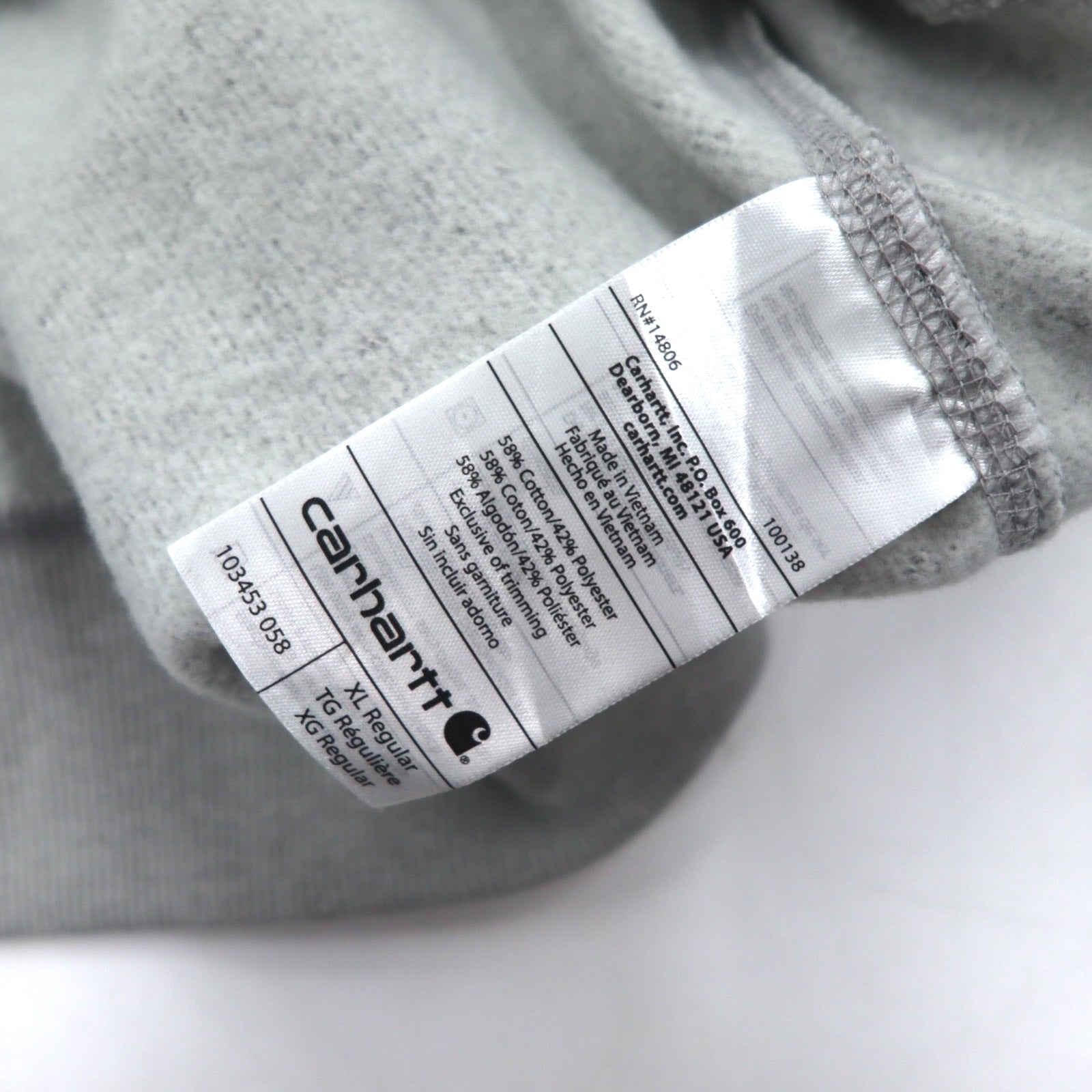 Carhartt Felpa con cappuccio relaxed fit XL grigia in cotone felpata 103453 058 Force Delmont Graphic Hooded Nuova