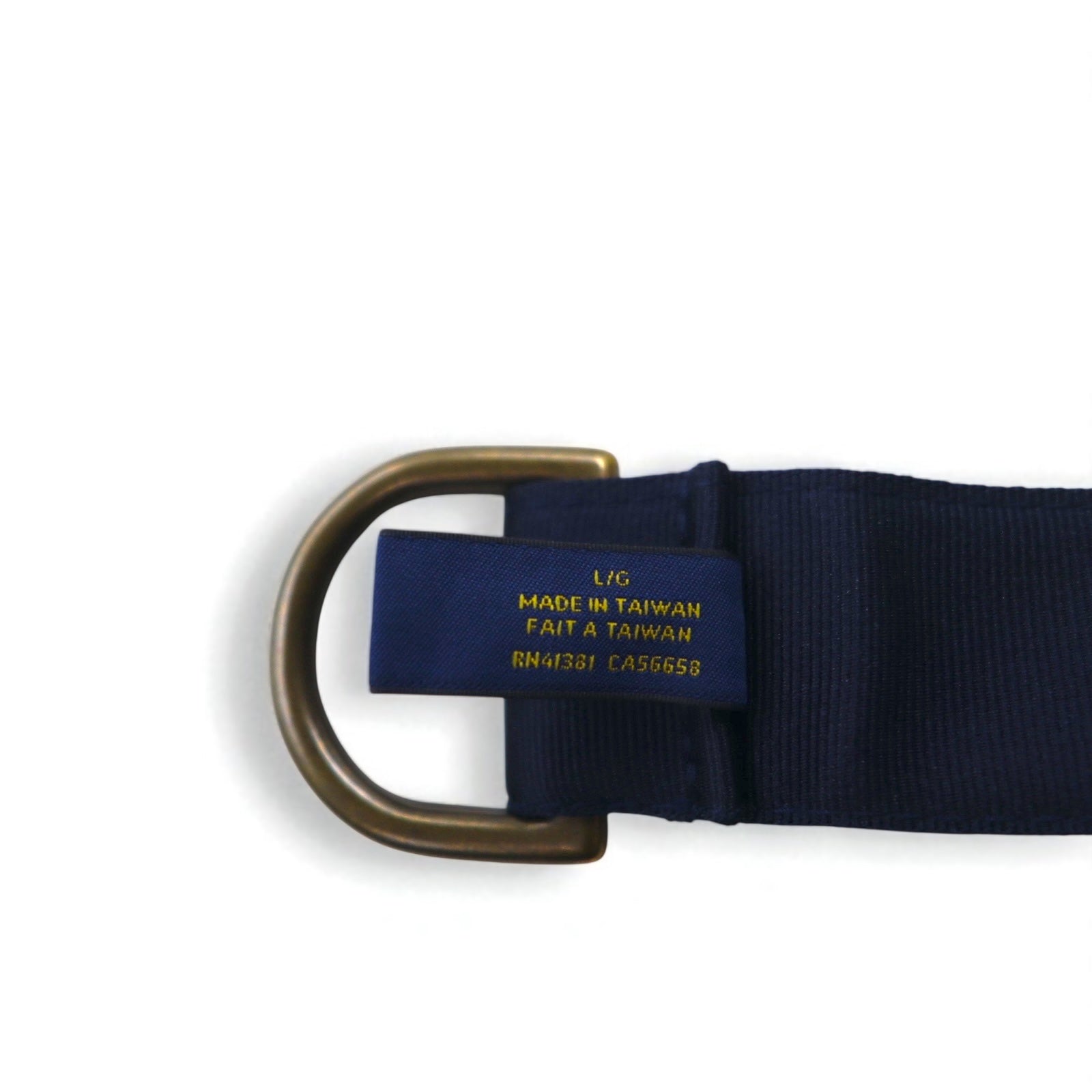 POLO RALPH LAUREN Anello Cintura L Navy Nylon Teschio Logo Emblema Ricamato