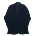 Cardigan velato a pieghe vintage, taglia M, blu navy, poliestere