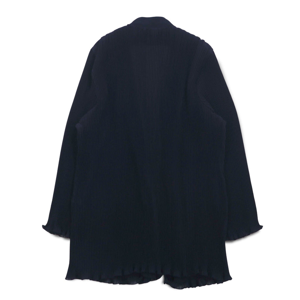 Cardigan velato a pieghe vintage, taglia M, blu navy, poliestere