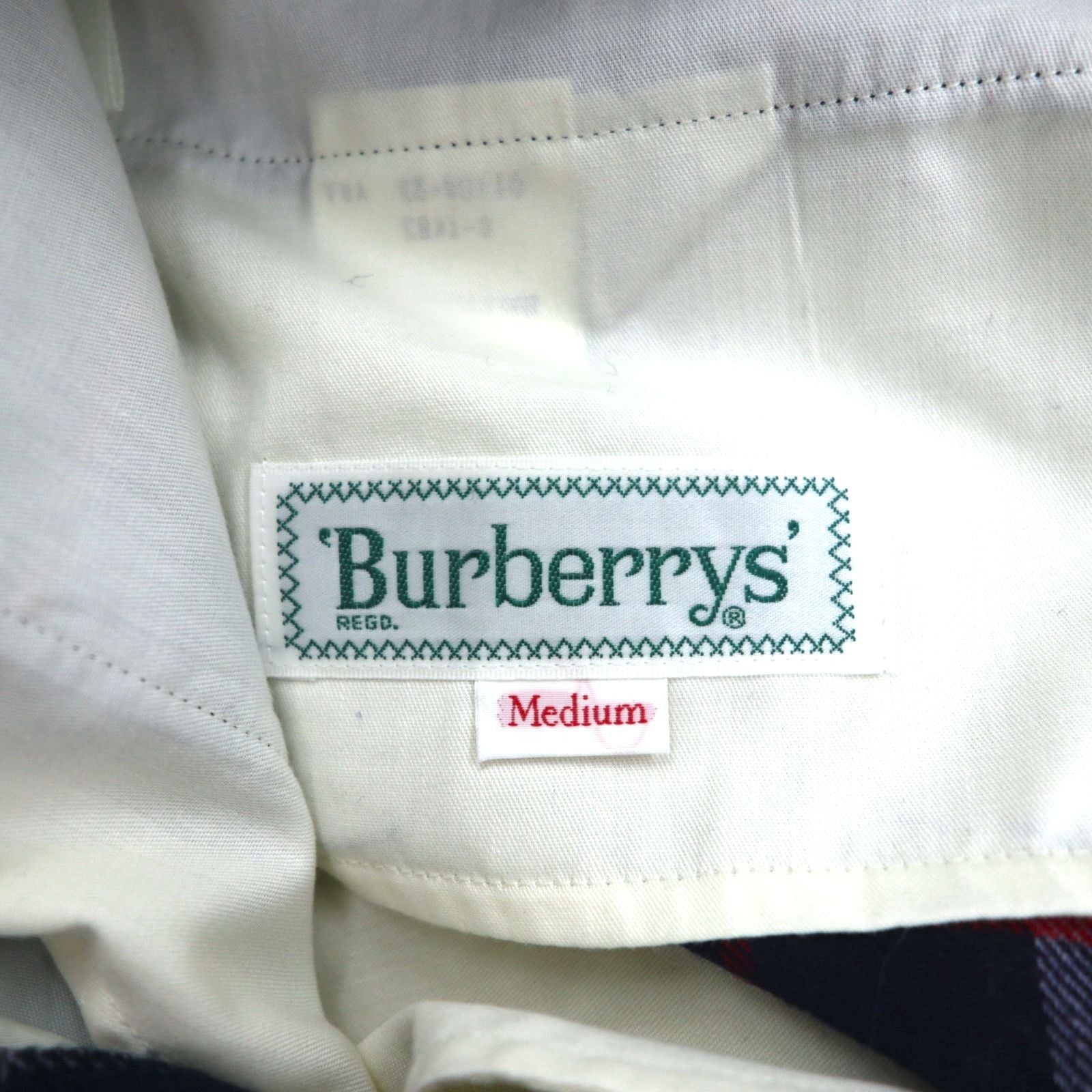Burberrys Pantaloni facili con pieghe Nova Check M blu scuro in lana, Made in Japan