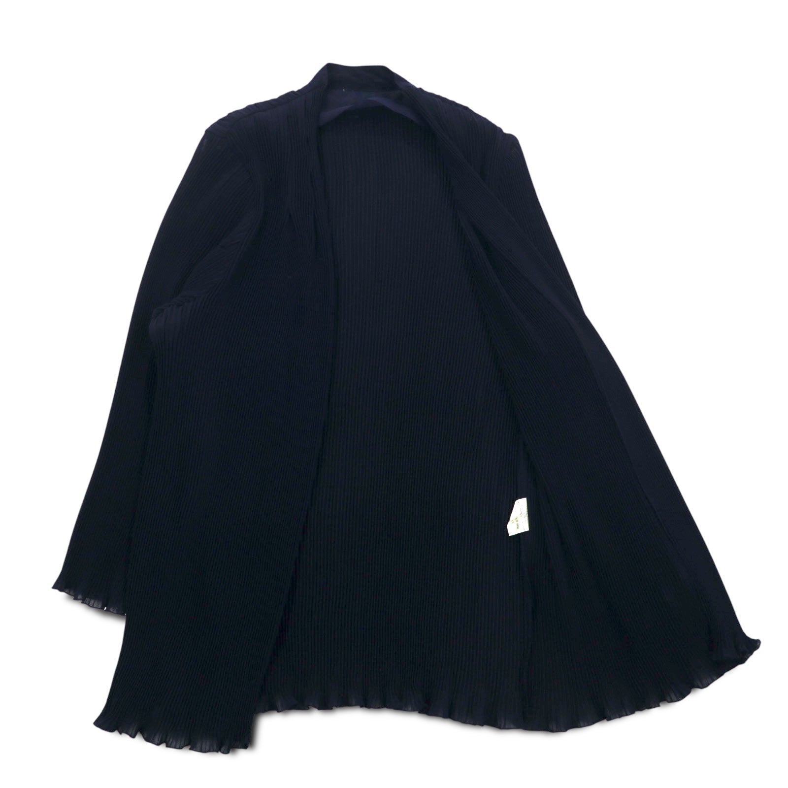 Cardigan velato a pieghe vintage, taglia M, blu navy, poliestere