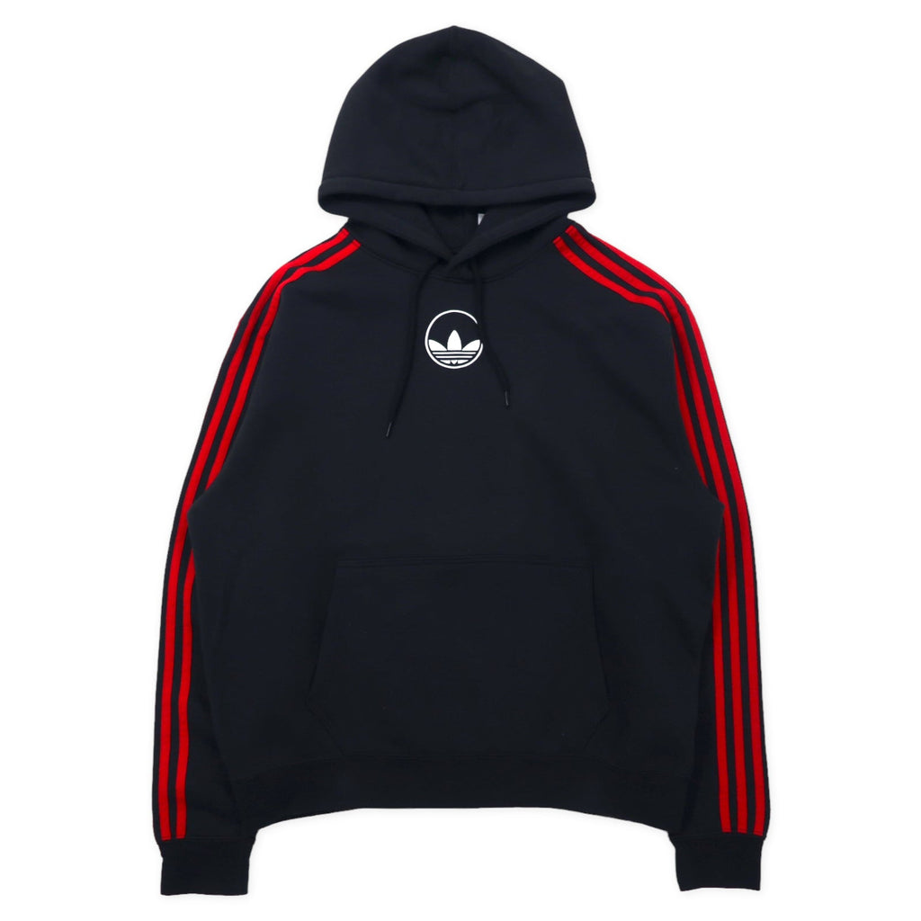 Felpa con cappuccio adidas Originals 3-Stripes Circle 2XL Nera Cotone con logo ricamato a trifoglio Taglia grande GD2127