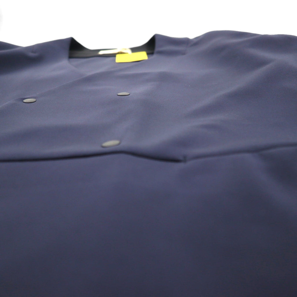 masterkey SONNY giacca senza collo bicolore in maglia doppia M navy nero MK22S-C-13 Prodotto in Giappone Nuovo con etichette