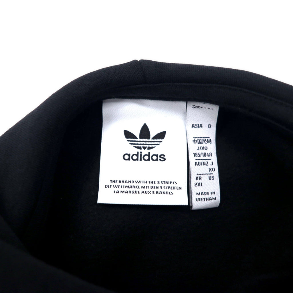 Felpa con cappuccio adidas Originals 3-Stripes Circle 2XL Nera Cotone con logo ricamato a trifoglio Taglia grande GD2127