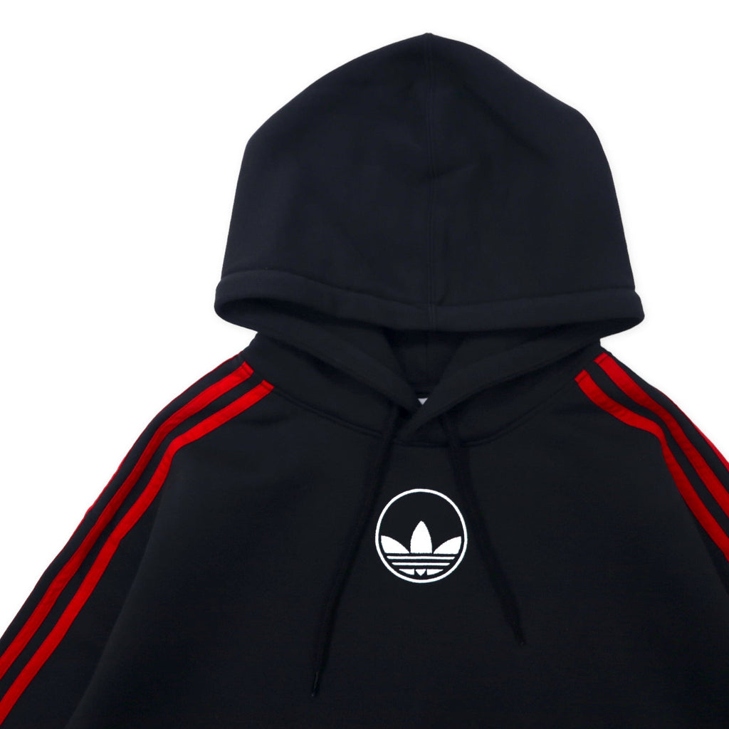 Felpa con cappuccio adidas Originals 3-Stripes Circle 2XL Nera Cotone con logo ricamato a trifoglio Taglia grande GD2127