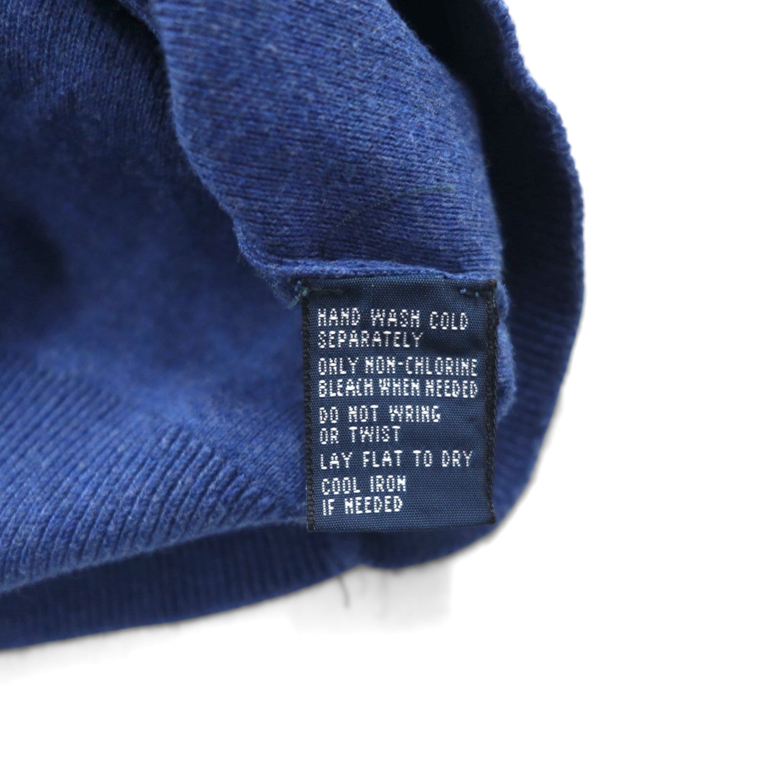 Polo Ralph Lauren 90年代 Vネック ピマコットン ニット セーター M ブルー スモールポニー刺繡
