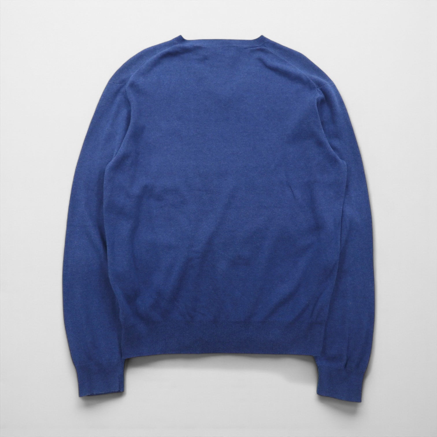 Polo Ralph Lauren 90年代 Vネック ピマコットン ニット セーター M ブルー スモールポニー刺繡