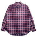 BURBERRY Camicia button-down a quadri Nova, taglia L, blu navy, cotone, logo ricamato