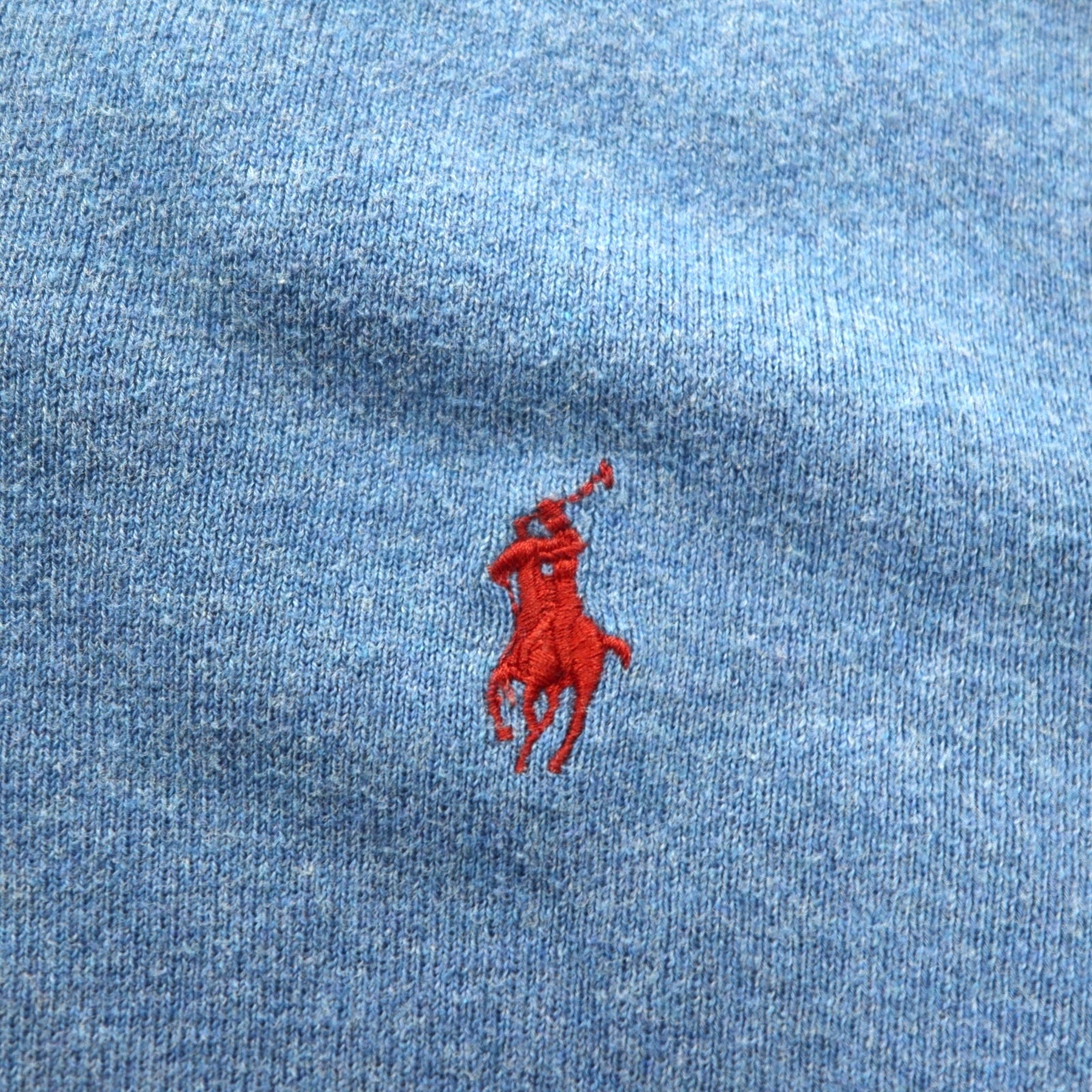 Polo Ralph Lauren 90年代 Vネック ピマコットン ニット セーター M ブルー スモールポニー刺繡