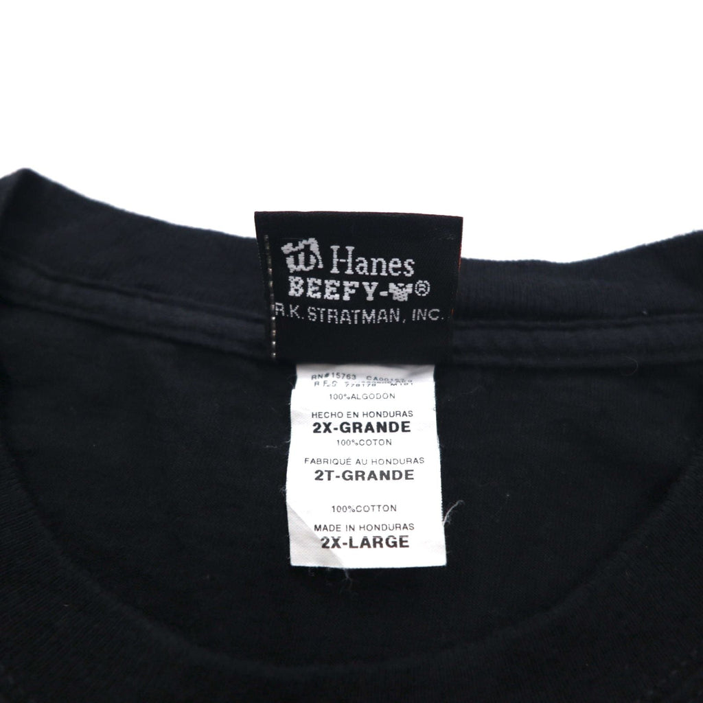 HARLEY DAVIDSON 両面プリント Tシャツ 2XL ブラック コットン ウルフ オオカミ アニマル ビッグサイズ