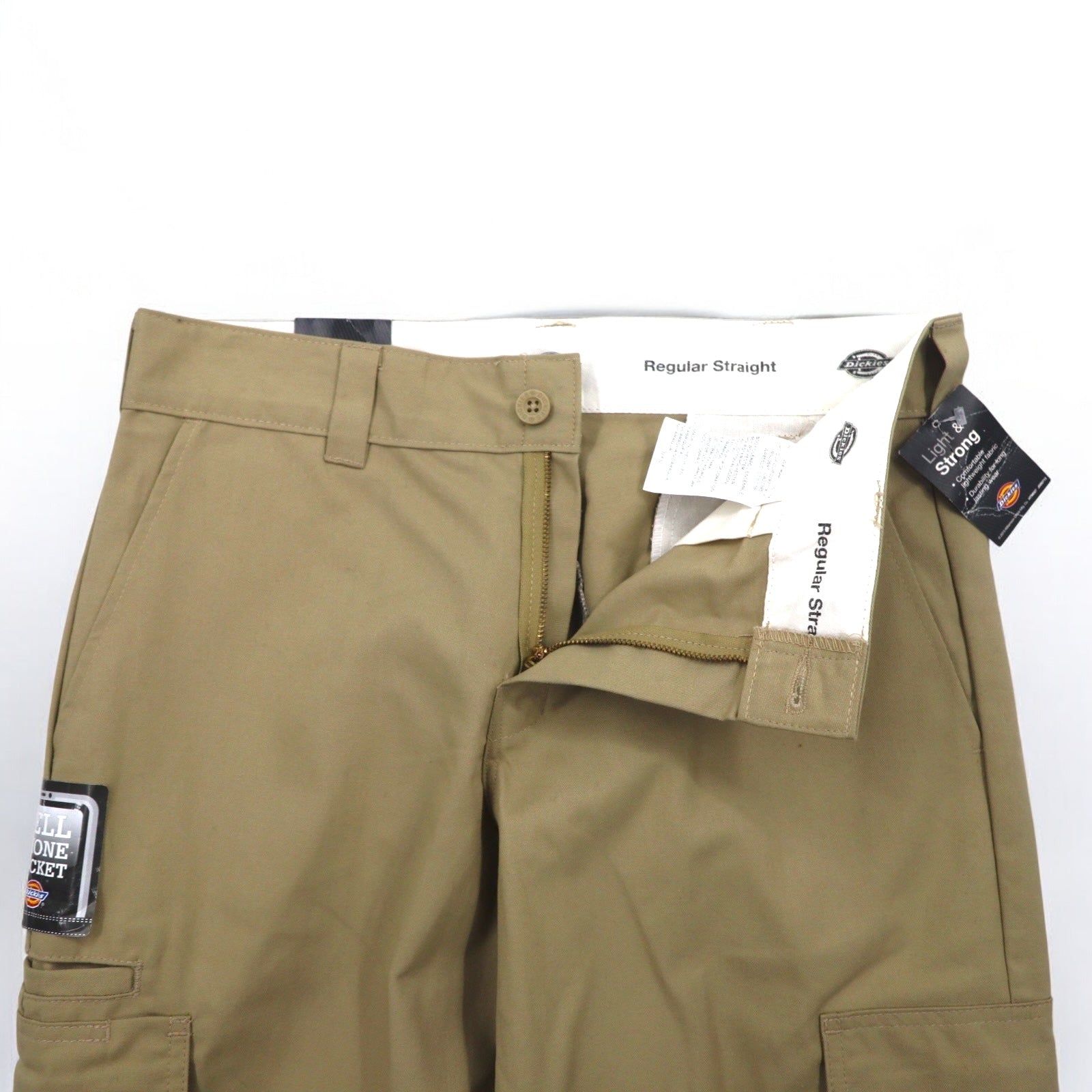 Dickies Pantaloni Chino Work Cargo 32 Beige Poliestere WP8555DS Nuovo con etichette