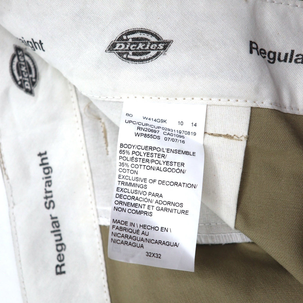 Dickies Pantaloni Chino Work Cargo 32 Beige Poliestere WP8555DS Nuovo con etichette