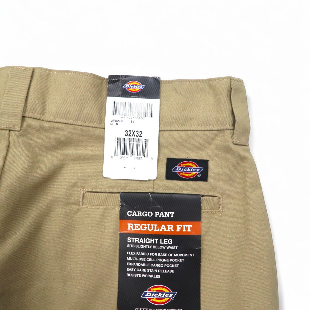 Dickies Pantaloni Chino Work Cargo 32 Beige Poliestere WP8555DS Nuovo con etichette