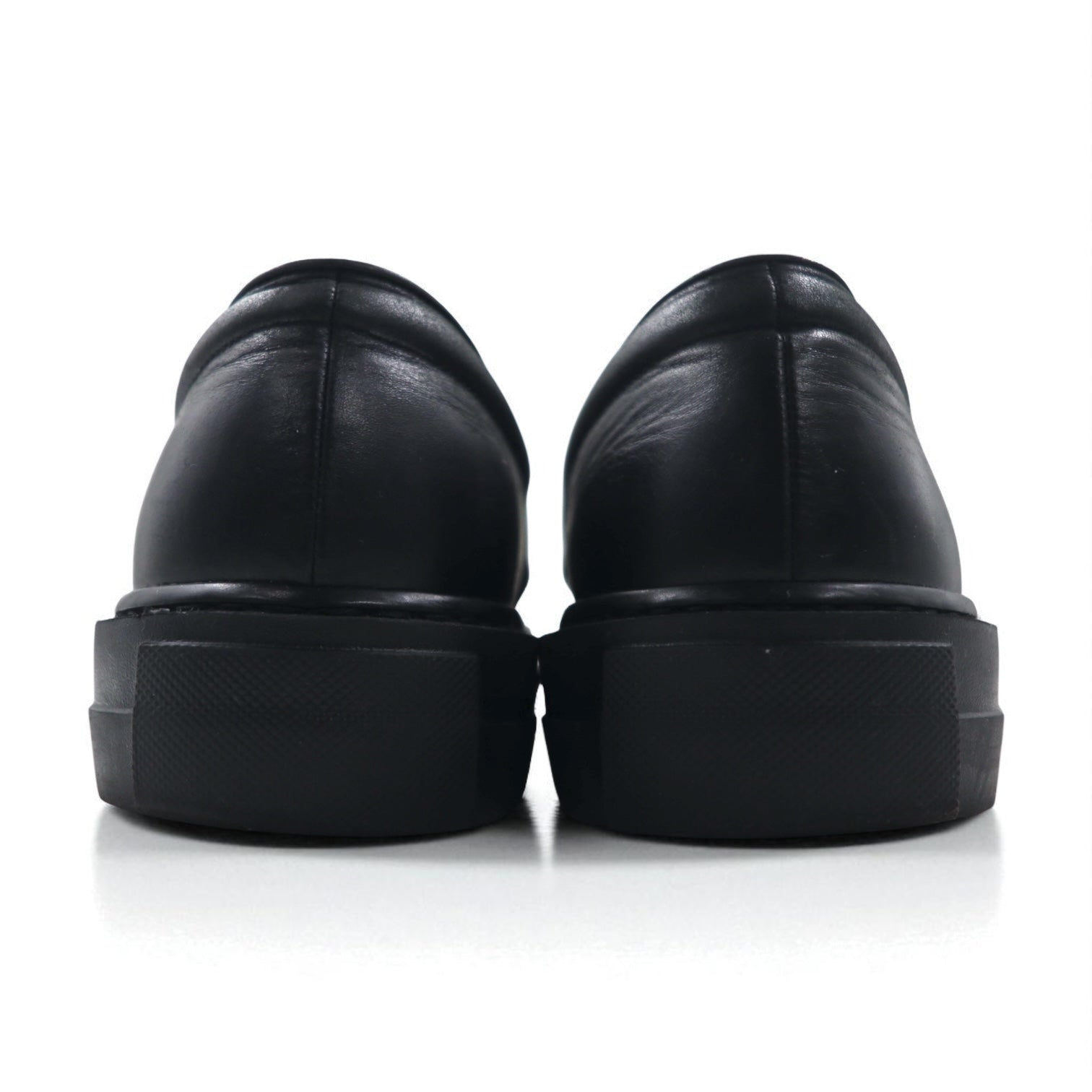 ATTACHMENT カーフレザー スリッポン スニーカー COW LEATHER SLIP-ON SNEAKERS 27-27.5cm ブラック 牛革