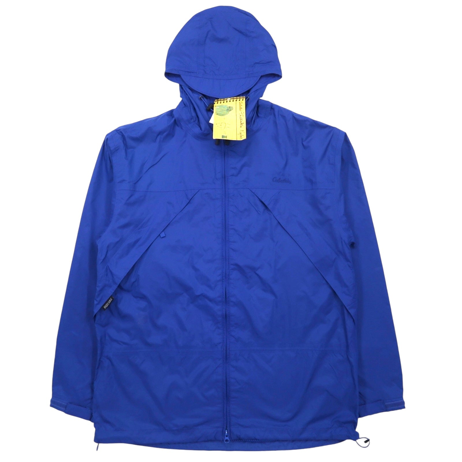 Cabela's mountain parka shell parka M blu nylon ripiegabile nuovo