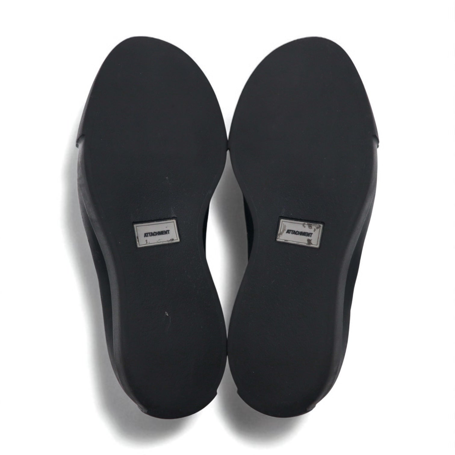 ATTACHMENT カーフレザー スリッポン スニーカー COW LEATHER SLIP-ON SNEAKERS 27-27.5cm ブラック 牛革