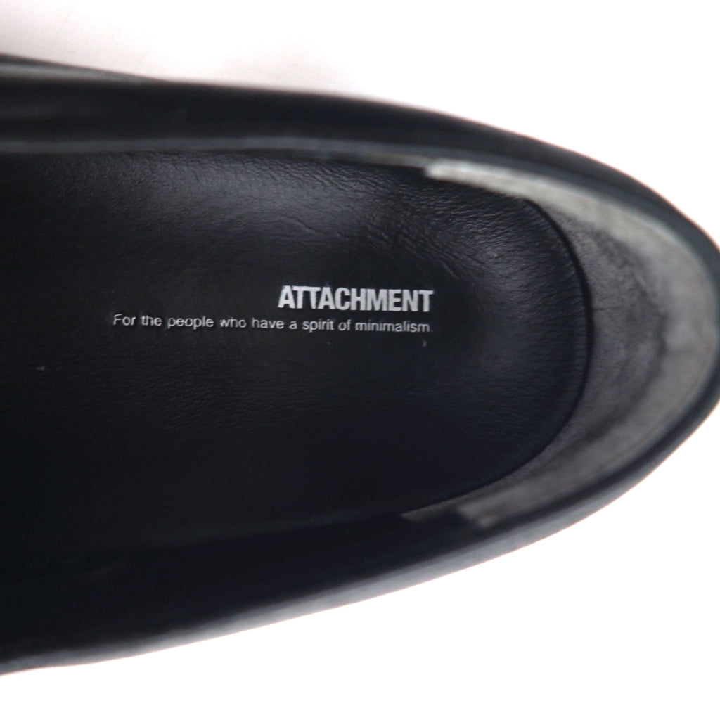 ATTACHMENT カーフレザー スリッポン スニーカー COW LEATHER SLIP-ON SNEAKERS 27-27.5cm ブラック 牛革