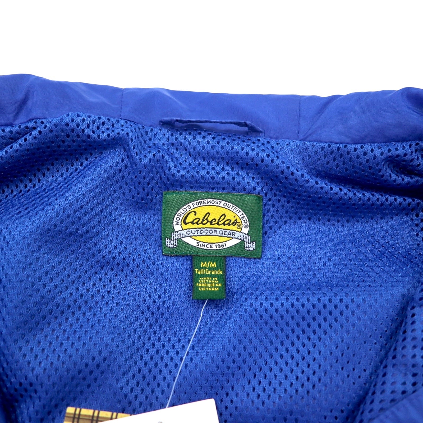 Cabela's mountain parka shell parka M blu nylon ripiegabile nuovo