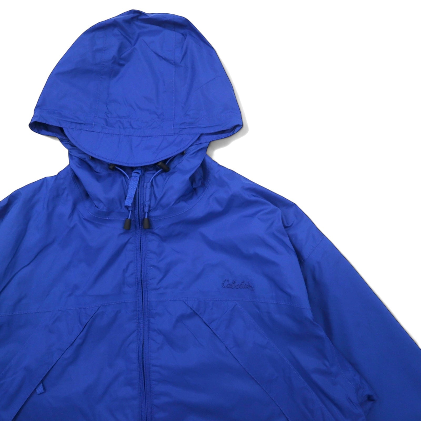 Cabela's mountain parka shell parka M blu nylon ripiegabile nuovo