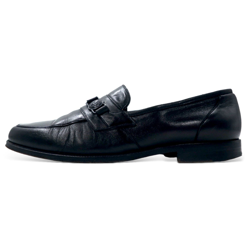 GIANNI VERSACE Mocassini Made in Italy 26.5 cm Pelle Nera Medusa