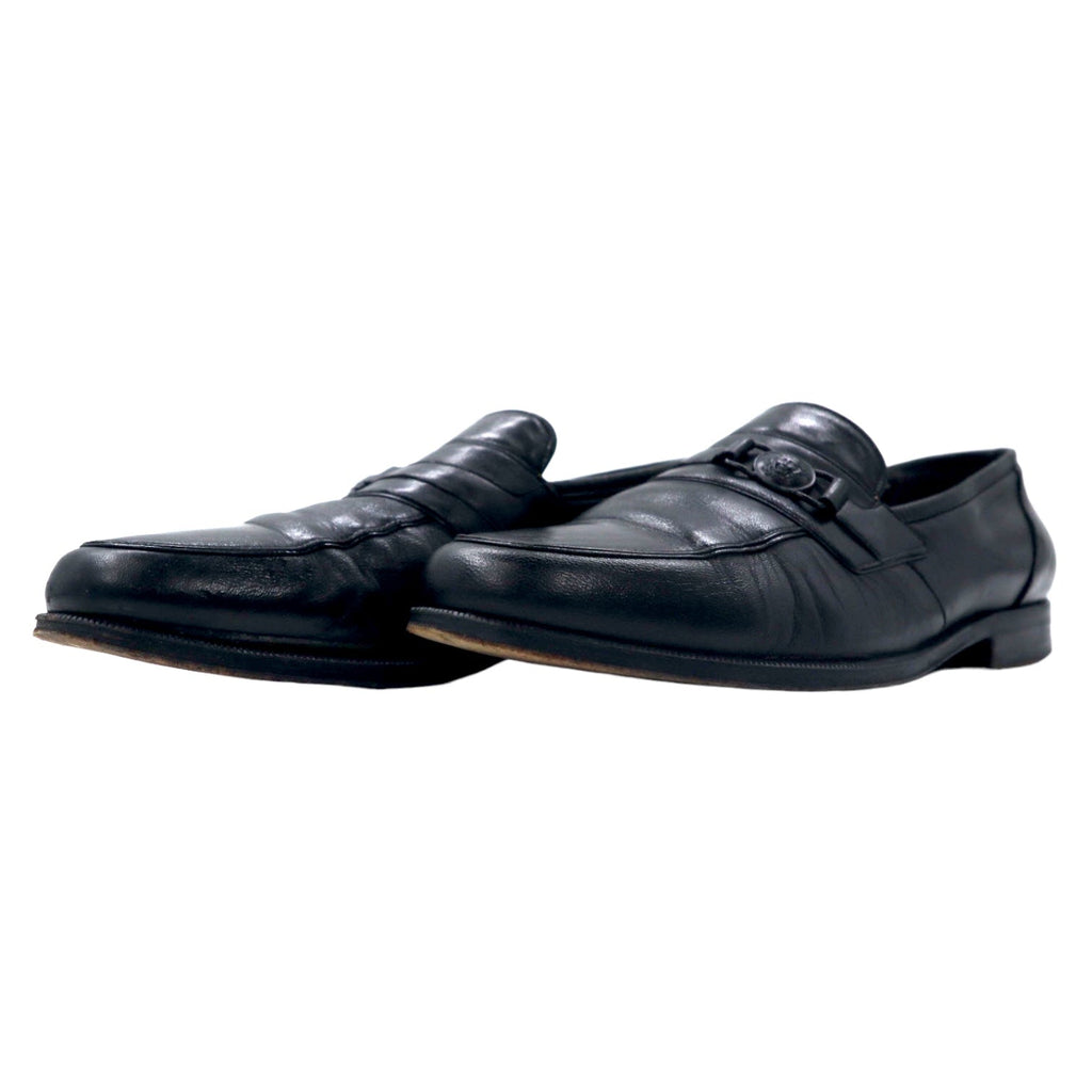GIANNI VERSACE Mocassini Made in Italy 26.5 cm Pelle Nera Medusa