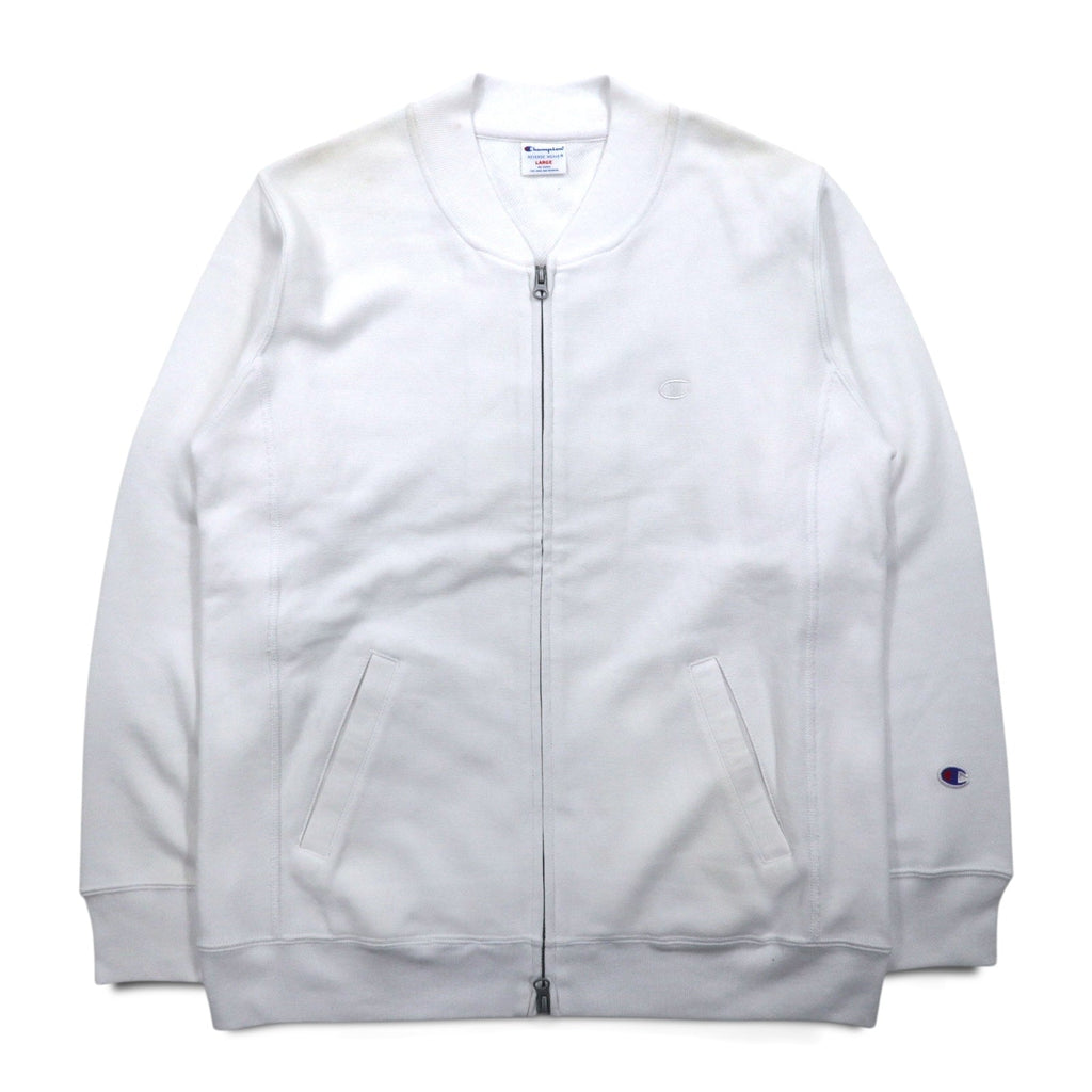 Champion Reverse Weave - Giacca full zip in felpa, taglia L, colore bianco, modello C8-P019