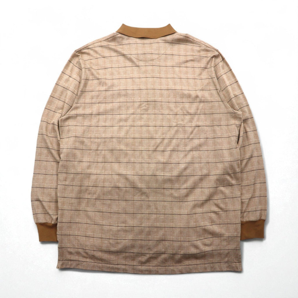 POLO GOLF RALPH LAUREN 長袖ポロシャツ ラガーシャツ XL ベージュ チェック