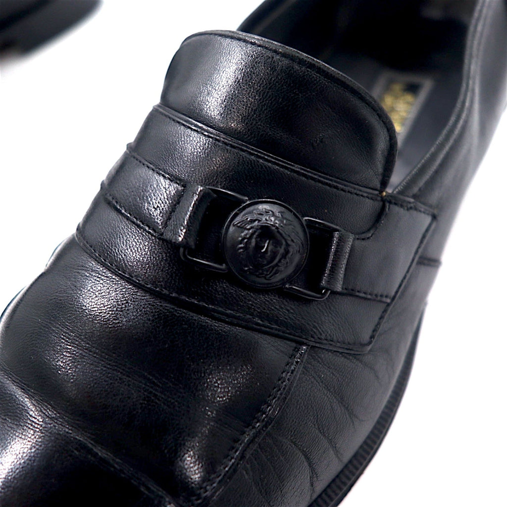 GIANNI VERSACE Mocassini Made in Italy 26.5 cm Pelle Nera Medusa
