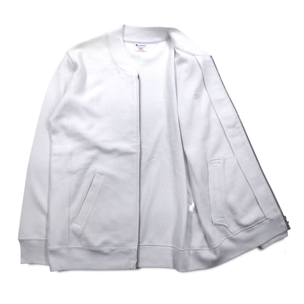 Champion Reverse Weave - Giacca full zip in felpa, taglia L, colore bianco, modello C8-P019