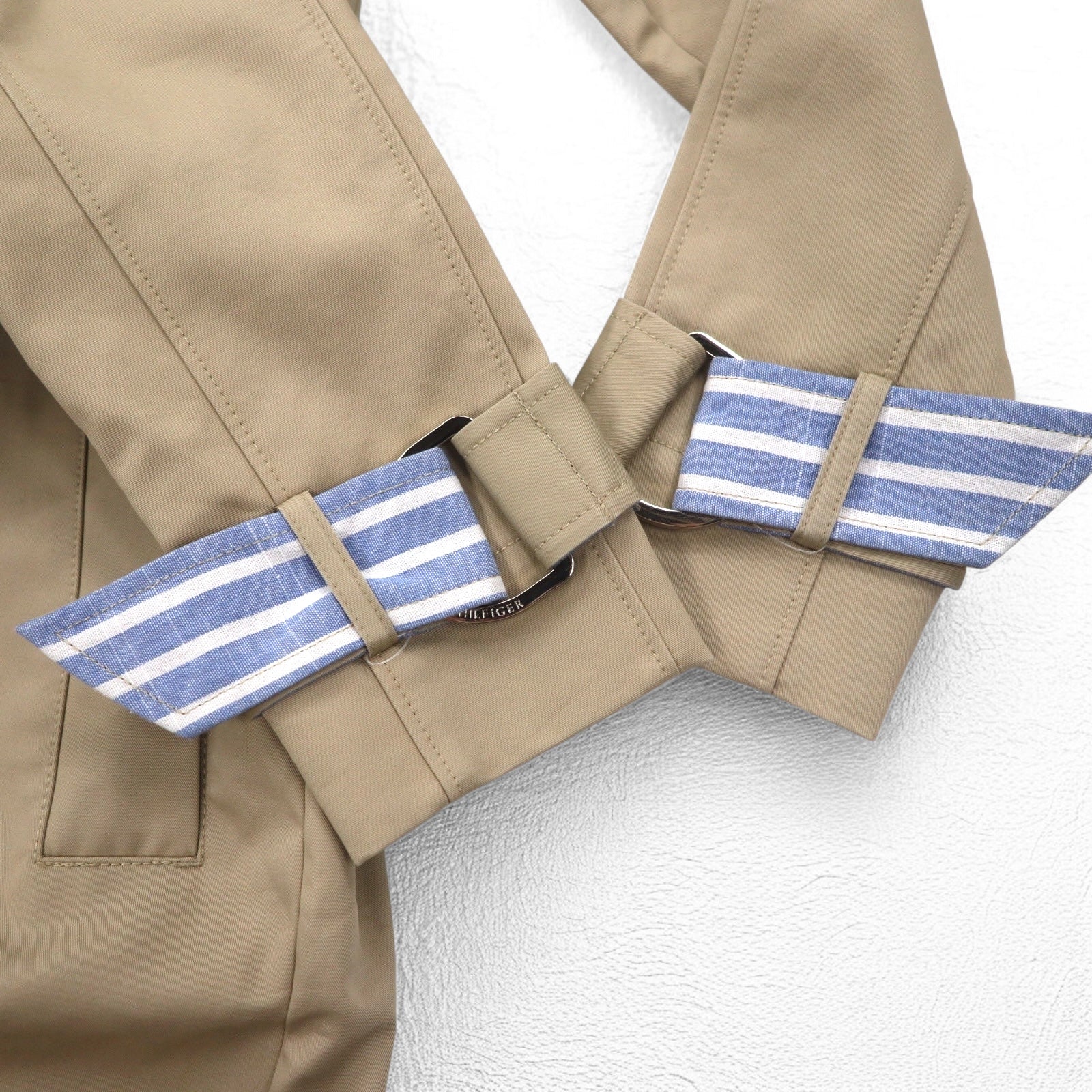 TOMMY HILFIGER ボンディング トレンチコート S ベージュ ベルト付き WW0WW22026 未使用品