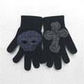 SYUMAN × Y.A.R.N. 23AW Guanti in maglia Hand knitting Gloves Guanti Teschio Croce