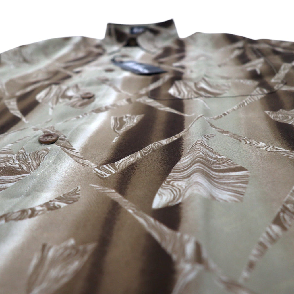 Camicia Vintage anni '90 Made in Japan Retrò JOLLY ARUKON fantasia all-over in poliestere taglia M marrone, mai indossata