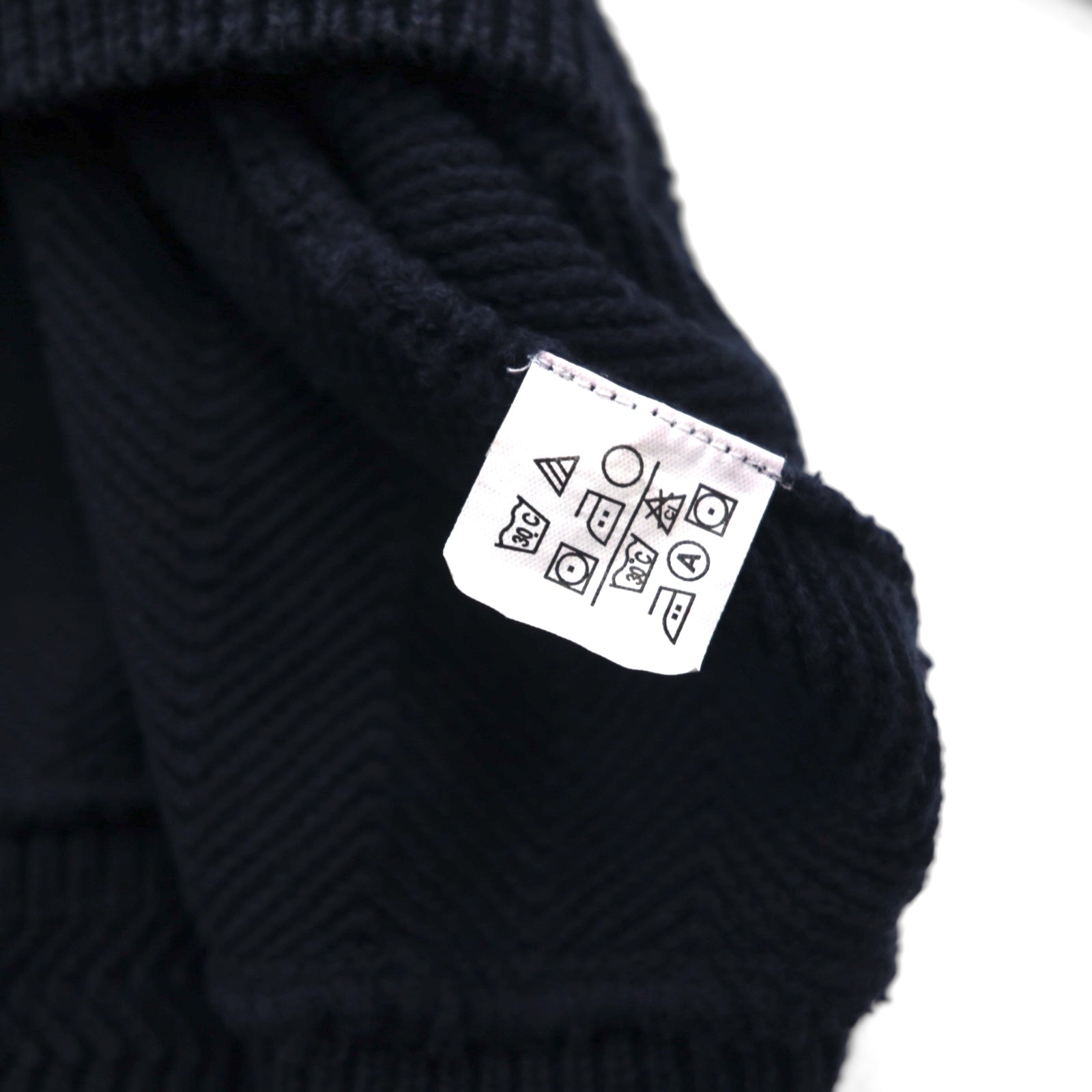 CHAPS RALPH LAUREN ヘリンボーン ニット セーター L ネイビー コットン