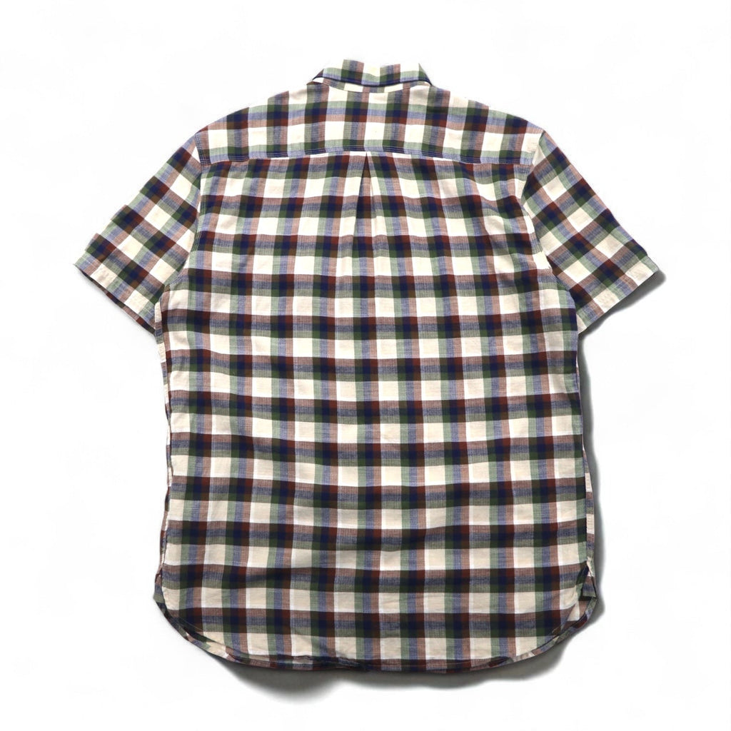 Barbour Camicia Button-Down a Maniche Corte, Taglia M, Marrone a Quadri, Cotone, MSH5151BE11, Made in Portogallo